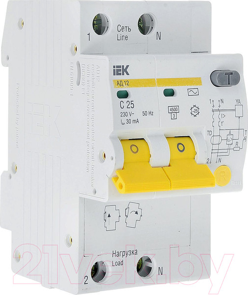 Изображение товара Дифференциальный автомат IEK MAD10-2-025-C-030