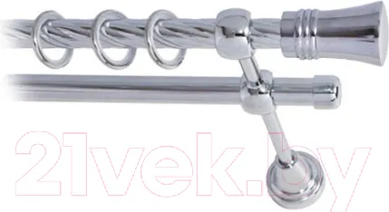 Изображение товара Карниз для штор Lm Decor Гиро 071 2р витой (хром, 2.8м)