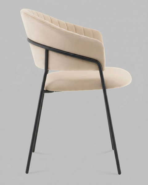 Изображение товара Стул Stool Group Бруно / AV 433-H06-9005 (велюр кремовый/черный муар)