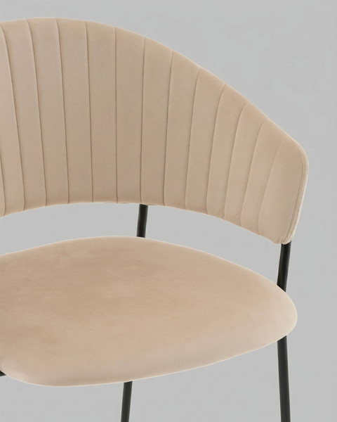 Изображение товара Стул Stool Group Бруно / AV 433-H06-9005 (велюр кремовый/черный муар)