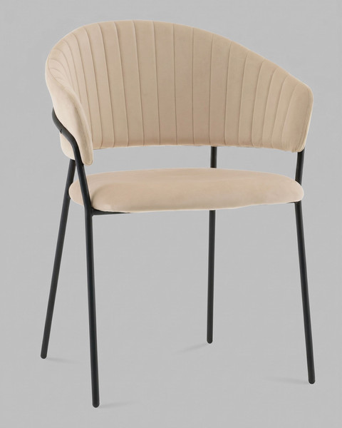Изображение товара Стул Stool Group Бруно / AV 433-H06-9005 (велюр кремовый/черный муар)