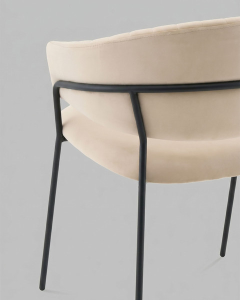 Изображение товара Стул Stool Group Бруно / AV 433-H06-9005 (велюр кремовый/черный муар)