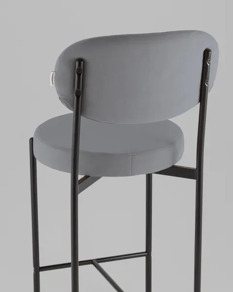Изображение товара Стул барный Stool Group Бриф Original N / SG006-bmmPlb-C082 (велюр серый)