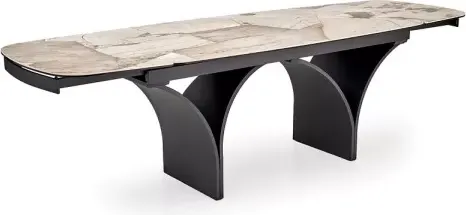 Изображение товара Обеденный стол Halmar Alter 180-260x90 (бежевый мрамор/черный)