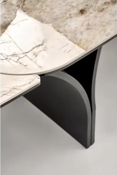 Изображение товара Обеденный стол Halmar Alter 180-260x90 (бежевый мрамор/черный)