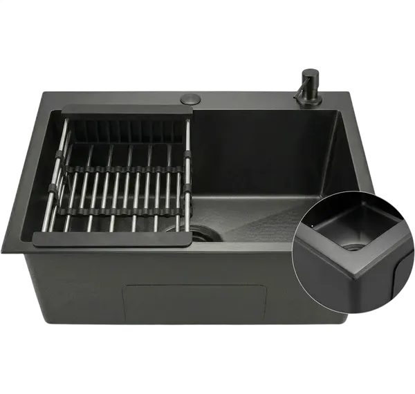 Изображение товара Мойка кухонная Wisent 7050BM-C (с сифоном, дозатором и коландером)
