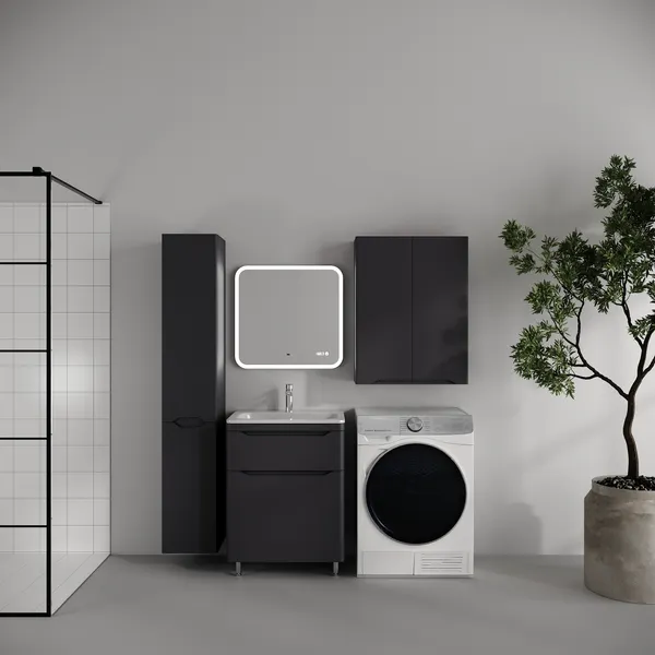 Изображение товара Тумба под умывальник Symbolite Марелла 60 Люкс Plus 2 ящика (графит)