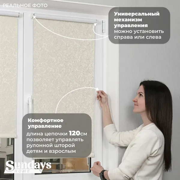 Изображение товара Рулонная штора Sundays Home LM 97-04 48х140 (бежевый)