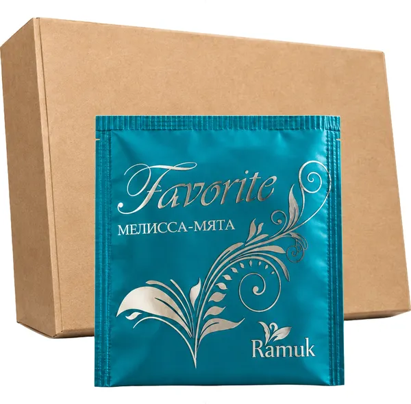 Изображение товара Чай пакетированный RAMUK Favorit зеленый Мелисса-Мята (200пак)