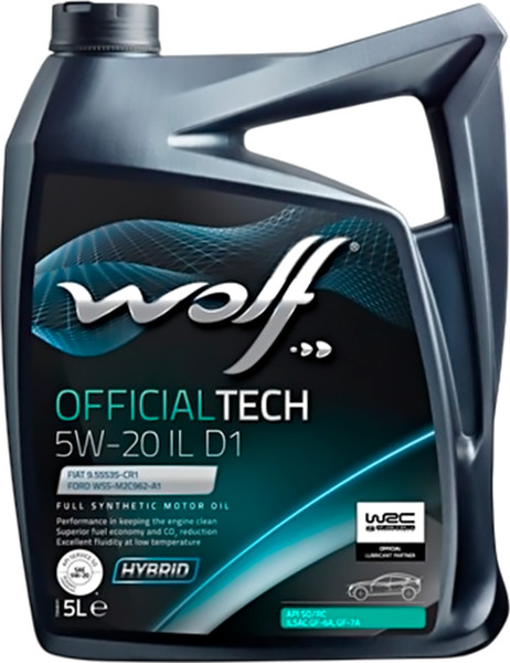 Изображение товара Моторное масло WOLF OfficialTech 5W20 IL D1 / 1054580 (5л)