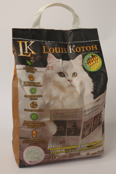 Изображение товара Наполнитель для туалета Louis Котон Бэби комкующийся кукурузный (6л/3кг)