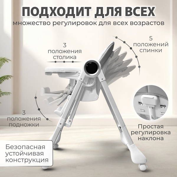 Изображение товара Стульчик для кормления Bubago Mateo BG 215-1 (белый)