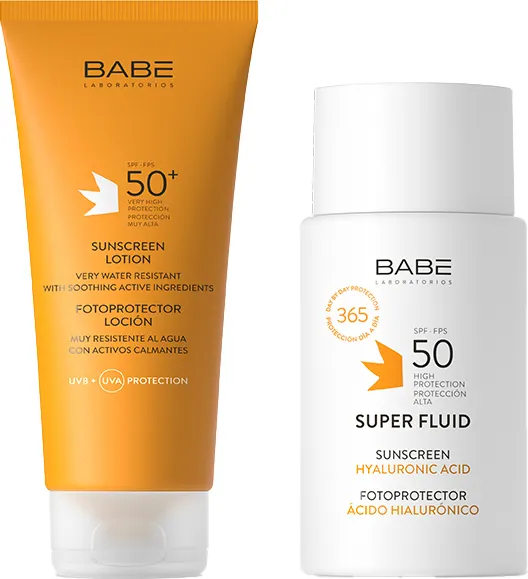 Изображение товара Набор косметики для тела Laboratorios Babe Лосьон SPF50+ 200мл+Супер флюид SPF50 50мл