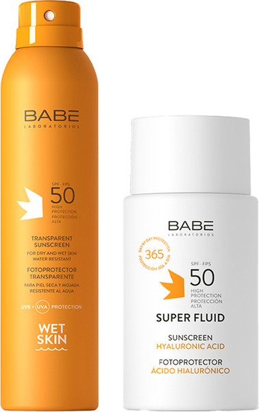 Изображение товара Набор косметики для тела Laboratorios Babe Спрей солнцезащитный SPF50 200мл+Супер флюид SPF50 50мл