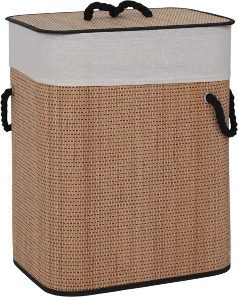 Корзина для белья AksHome  Bamboo Duo прямоугольная 40x30x50см (темный)