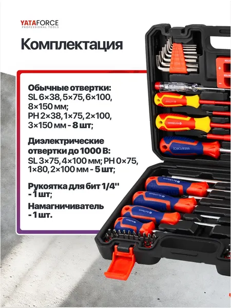 Изображение товара Набор отверток Yataforce YF-T207412 (67420), (72шт)