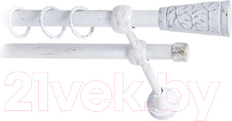 Изображение товара Карниз для штор Lm Decor Византия 066 2р гладкий (белое золото, 3.2м)