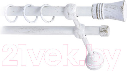 Изображение товара Карниз для штор Lm Decor Гиро 071 2р гладкий (белое золото, 1.8м)