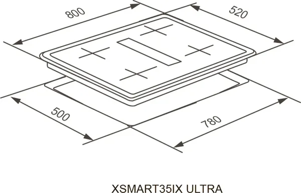 Изображение товара Индукционная варочная панель MEFERI XSMART35IX с вытяжкой Ultra