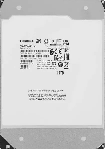 Изображение товара Жесткий диск Toshiba Enterprise Capacity 14ТБ (MG09ACA14TE)