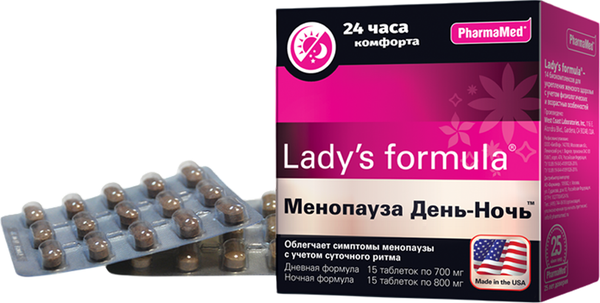 Изображение товара Пищевая добавка Lady's Formula МеNOпауза день-ночь (60 капсул)