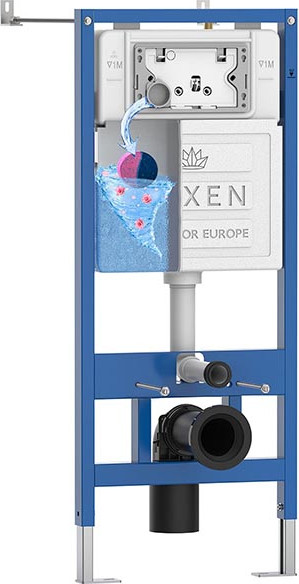 Изображение товара Инсталляция с подвесным унитазом Roxen StounFix Dual Fresh 966621 (с креплениями, шумоизоляционной плитой, аромадозатором и кнопкой смыва)