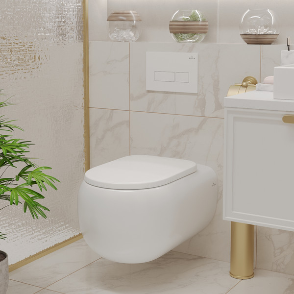 Изображение товара Инсталляция с подвесным унитазом Roxen StounFix Dual Fresh 967203 (с креплениями, шумоизоляционной плитой, аромадозатором и кнопкой смыва)
