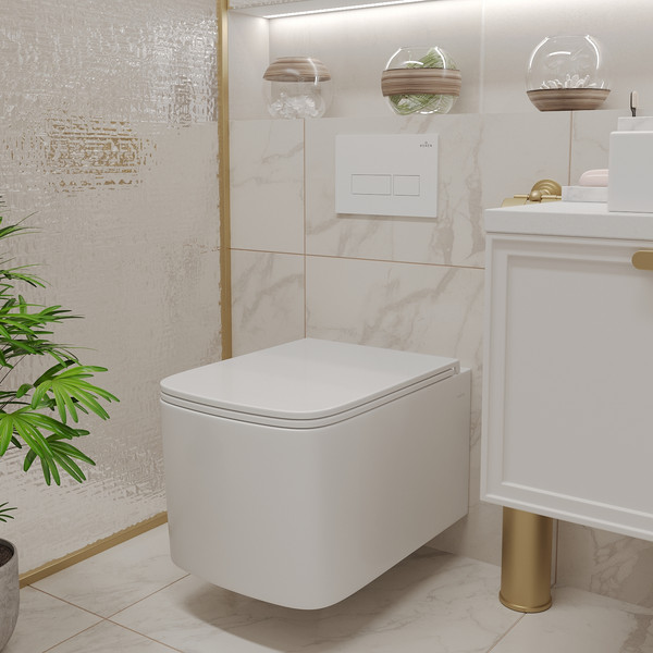 Изображение товара Инсталляция с подвесным унитазом Roxen StounFix Dual Fresh 967234 (с креплениями, шумоизоляционной плитой, аромадозатором и кнопкой смыва)