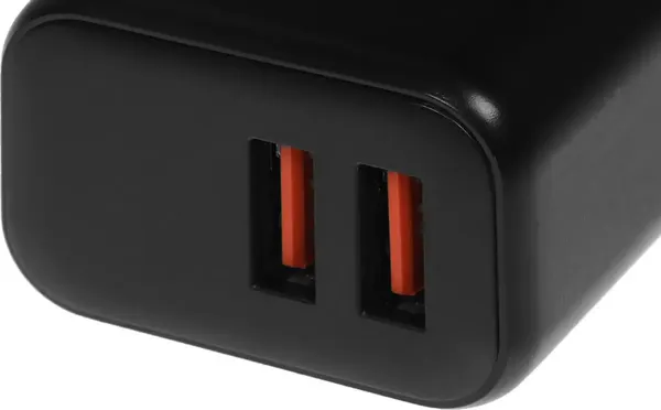 Изображение товара Адаптер питания сетевой BoraSCO 2xUSB-A 15Вт 3A / 52583 (черный)