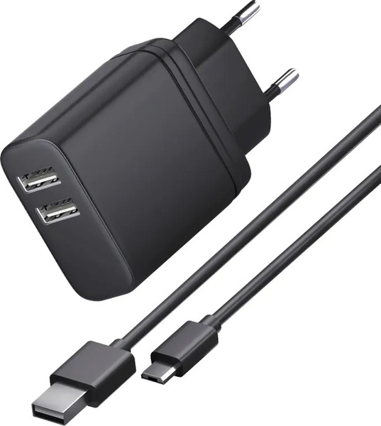 Изображение товара Зарядное устройство сетевое BoraSCO 2xUSB-A microUSB 15Вт 3A / 52579 (черный)