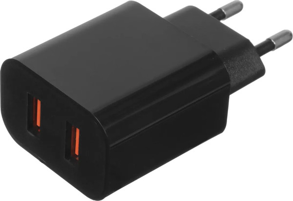 Изображение товара Зарядное устройство сетевое BoraSCO 2xUSB-A USB-C 2.4A / 37264 (черный)