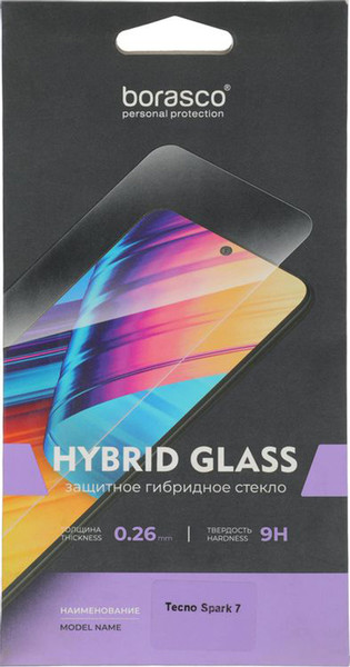 Изображение товара Защитное стекло для телефона BoraSCO Для Tecno Spark 7 гибридная / 40389