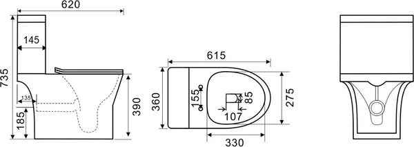 Изображение товара Унитаз напольный Eva Gold EG302