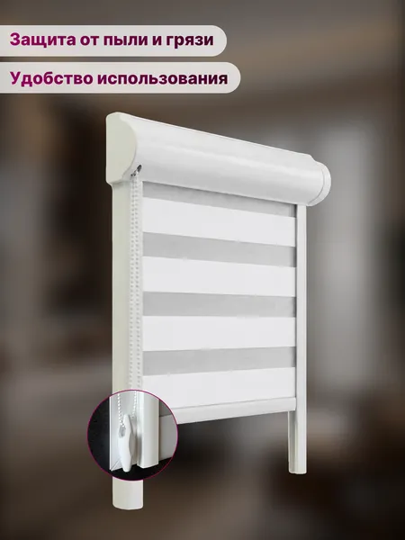 Изображение товара Рулонная штора кассетная АС МАРТ Баланс 82x150 правая (белый)