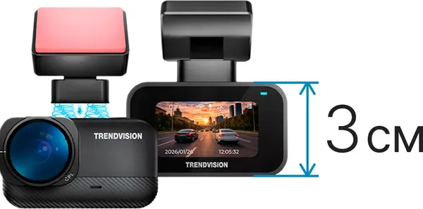 Изображение товара Автомобильный видеорегистратор TrendVision Nano 2K Wi-Fi CPL GPS