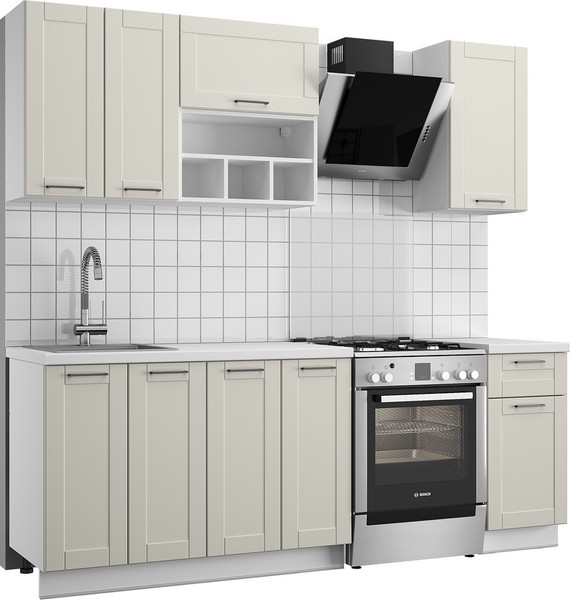Изображение товара Кухонный гарнитур Anrex Nova-160-1 (белый/кашемир)
