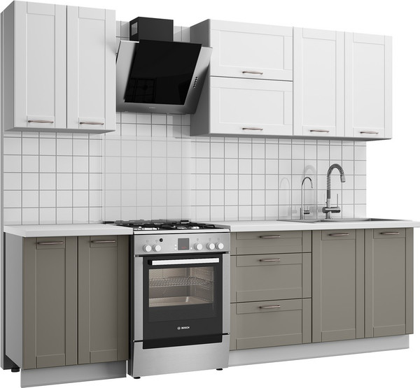 Изображение товара Кухонный гарнитур Anrex Nova-200 (серый/кубанит м/белый)