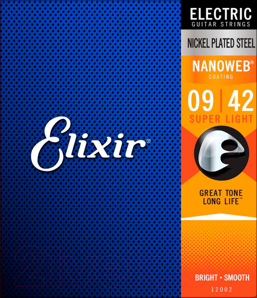 Изображение товара Струны для электрогитары Elixir Strings Nanoweb 12002 9-42