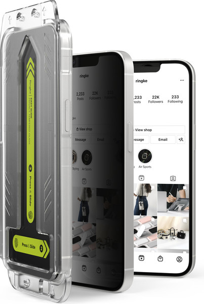 Изображение товара Набор защитных стекол для телефона Ringke Easy Slide Privacy для iPhone 17e/16e/14/13 Pro/13 (2шт)