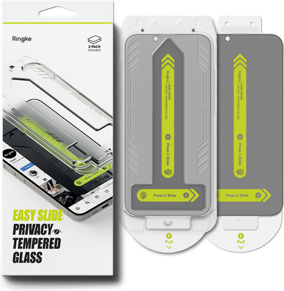 Изображение товара Набор защитных стекол для телефона Ringke Easy Slide Privacy для iPhone 17e/16e/14/13 Pro/13 (2шт)