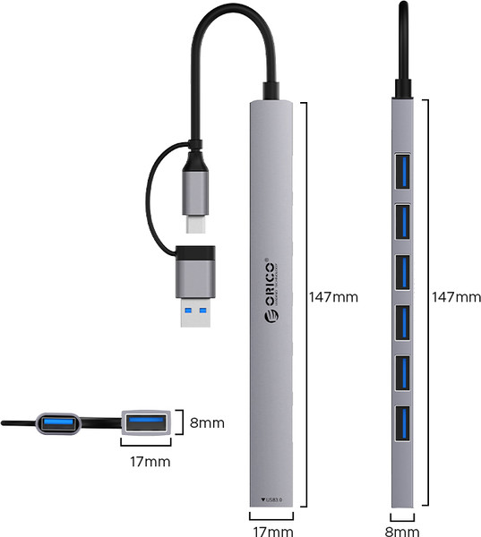 Изображение товара USB-хаб Orico YSA2-U3-GY-BP