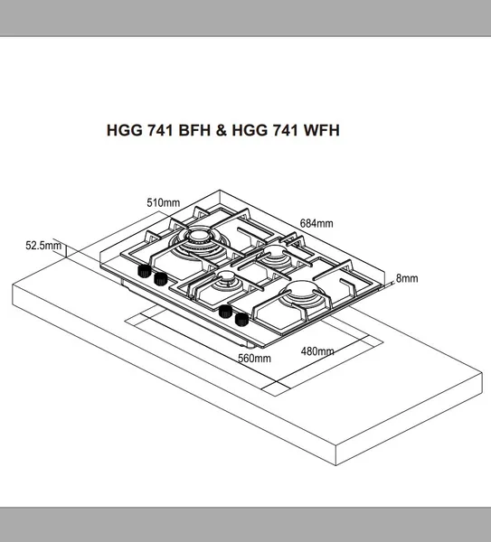 Изображение товара Газовая варочная панель Weissgauff HGG 741 BFH