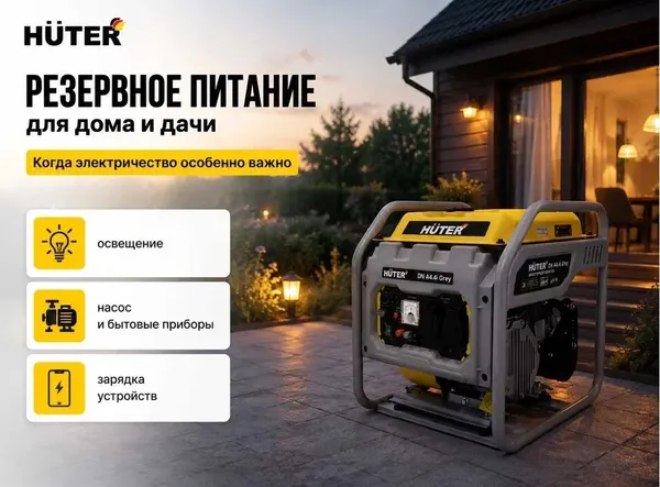 Изображение товара Инверторный генератор Huter DN А4.4i Grey (64/10/57)
