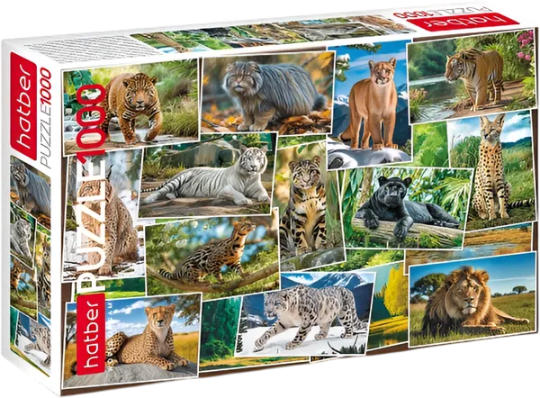 Изображение товара Пазл Hatber Дикие кошки / 1000ПЗ2_33587 (1000эл)