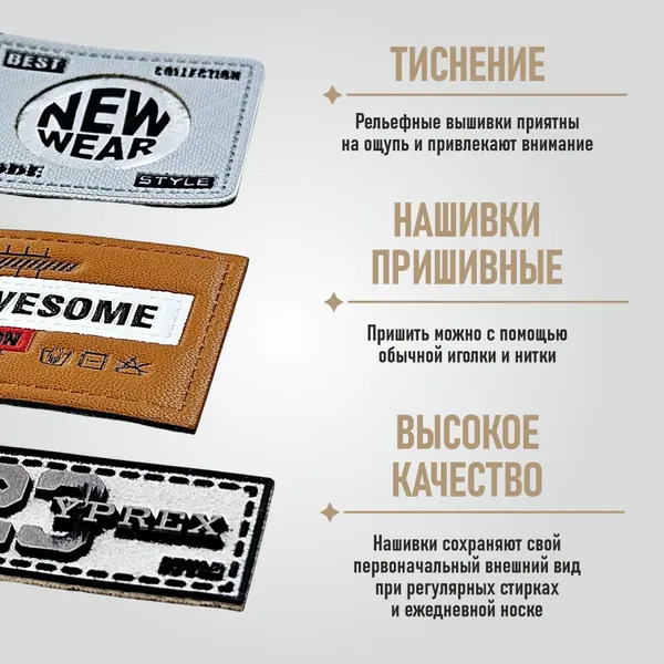 Изображение товара Набор аппликаций для одежды Sentex Вид 1 НН-3-1 (3шт)