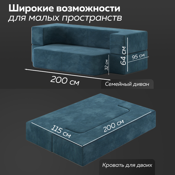 Изображение товара Бескаркасный диван Sonit Torino 2 Eclipse 15 120  (синий)