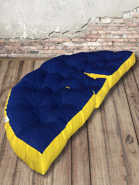 Изображение товара Бескаркасное кресло-трансформер Angellini 9с0013тр (L, синий/желтый)