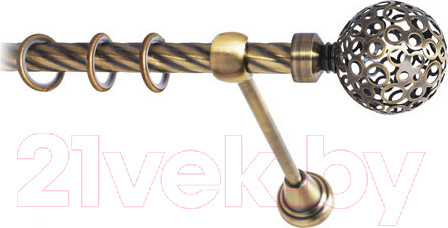 Изображение товара Карниз для штор Lm Decor Ажур 095 1р витой (антик, 2.8м)