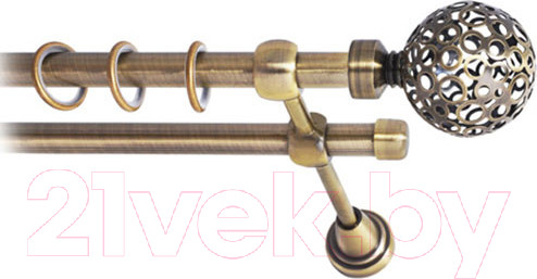 Изображение товара Карниз для штор Lm Decor Ажур 095 2р гладкий (антик, 3.2м)