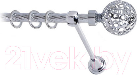 Изображение товара Карниз для штор Lm Decor Ажур 095 1р витой (хром, 2.8м)